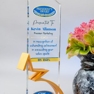 Gold Metallic Base Crystal Award