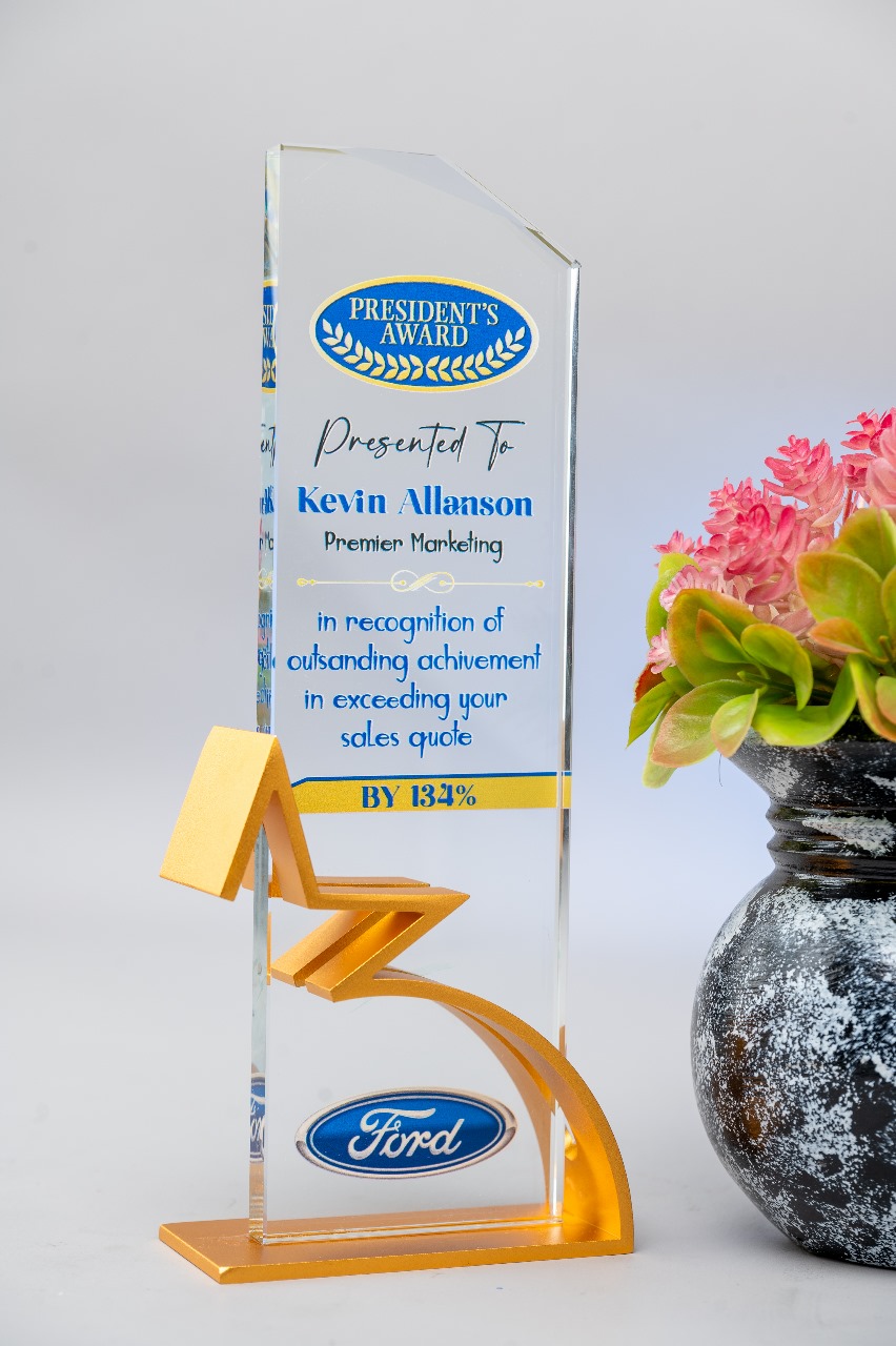 Gold Metallic Base Crystal Award