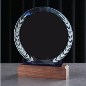 Glass and Wooden Base Award
