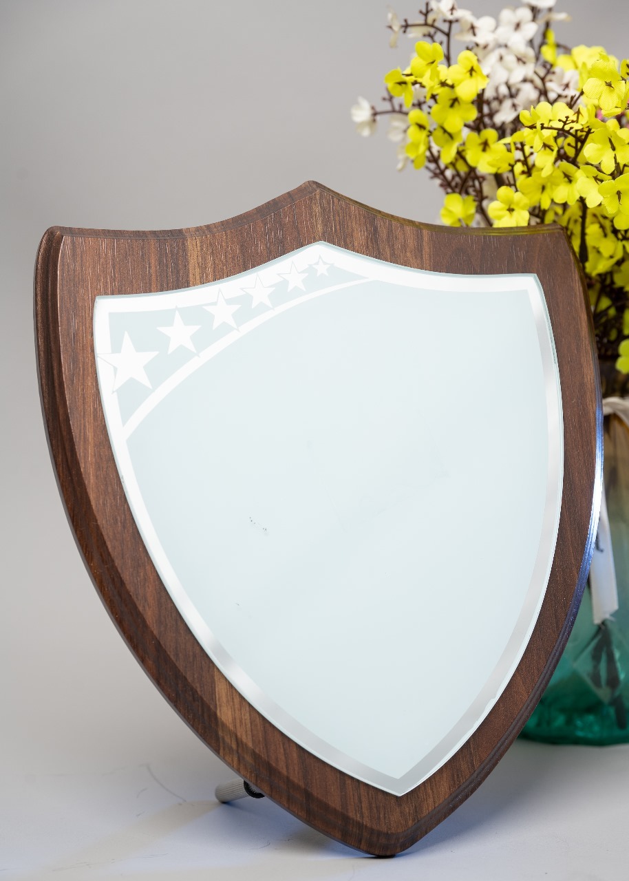 Elegant Wooden Shield Award Plaque - Image 4