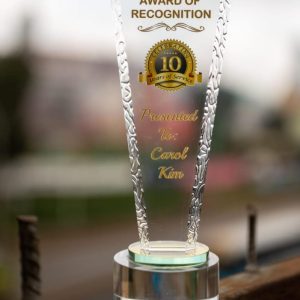 Round base glass award