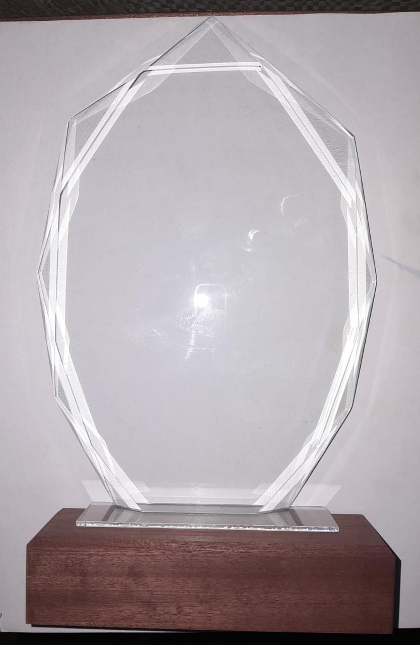Wooden Base Sharp Pointed Crystal Award – 12×19cm Elegant Trophy - Image 2